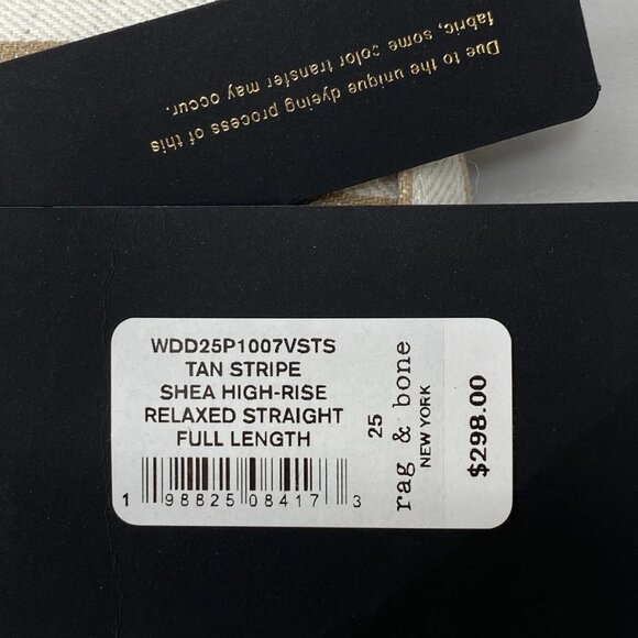 Rag & Bone Women's Shea Relaxed Straight Leg Jeans Tan/Ivory Size 25 - Picture 3 of 12